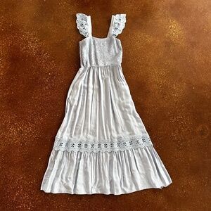 Lace detail maternity / baby shower maxi dress